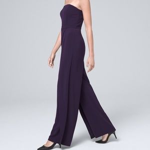 WHBM CONVERTIBLE STRAPLESS SPLIT-LEG JUMPSUIT